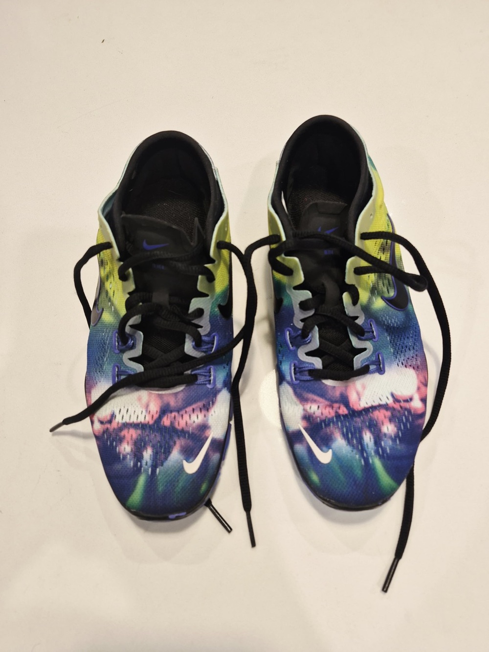 Mens Nike  Tie-Dye Style Sneakers - Blue Black Green Yellow size 6